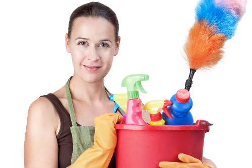 Office cleaning team maintaining a Croydon workplace reception area