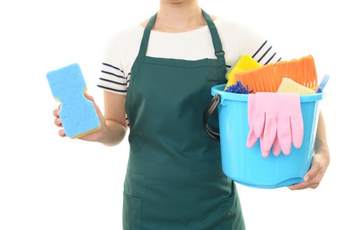 Communal hallway cleaning in a Croydon apartment block