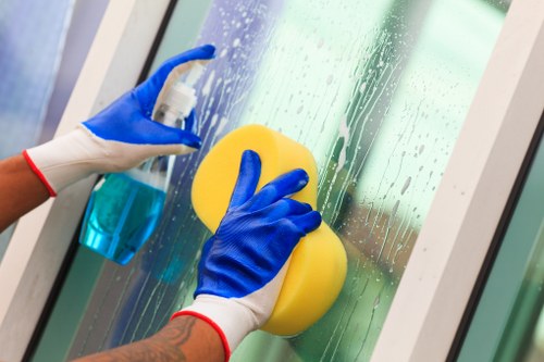 Professional external window cleaning on a Croydon house